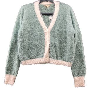 It's Our Time Soft Green and Cream Cardigan